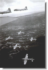 390th Bomb Group flying over the Dutch coast - Photo courtesy Claude Hall